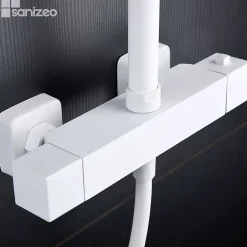 Colonne De Douche Thermostatique|Imex Colonne de Douche Thermostatique Anti-Calcaire Blanc Mat ART BTAR025/BL