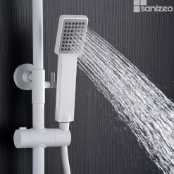 Colonne De Douche Thermostatique|Imex Colonne de Douche Thermostatique Anti-Calcaire Blanc Mat ART BTAR025/BL