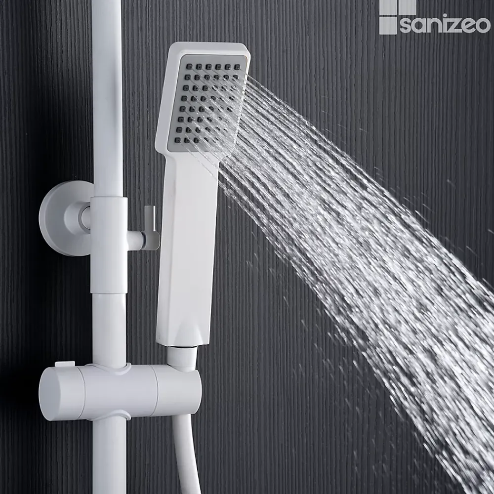 Colonne De Douche Thermostatique|Imex Colonne de Douche Thermostatique Anti-Calcaire Blanc Mat ART BTAR025/BL