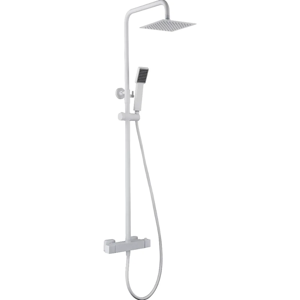 Colonne De Douche Thermostatique|Imex Colonne de Douche Thermostatique Anti-Calcaire Blanc Mat ART BTAR025/BL