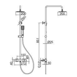 Colonne De Douche Thermostatique|Imex Colonne de Douche Thermostatique Anti-Calcaire Blanc Mat ART BTAR025/BL