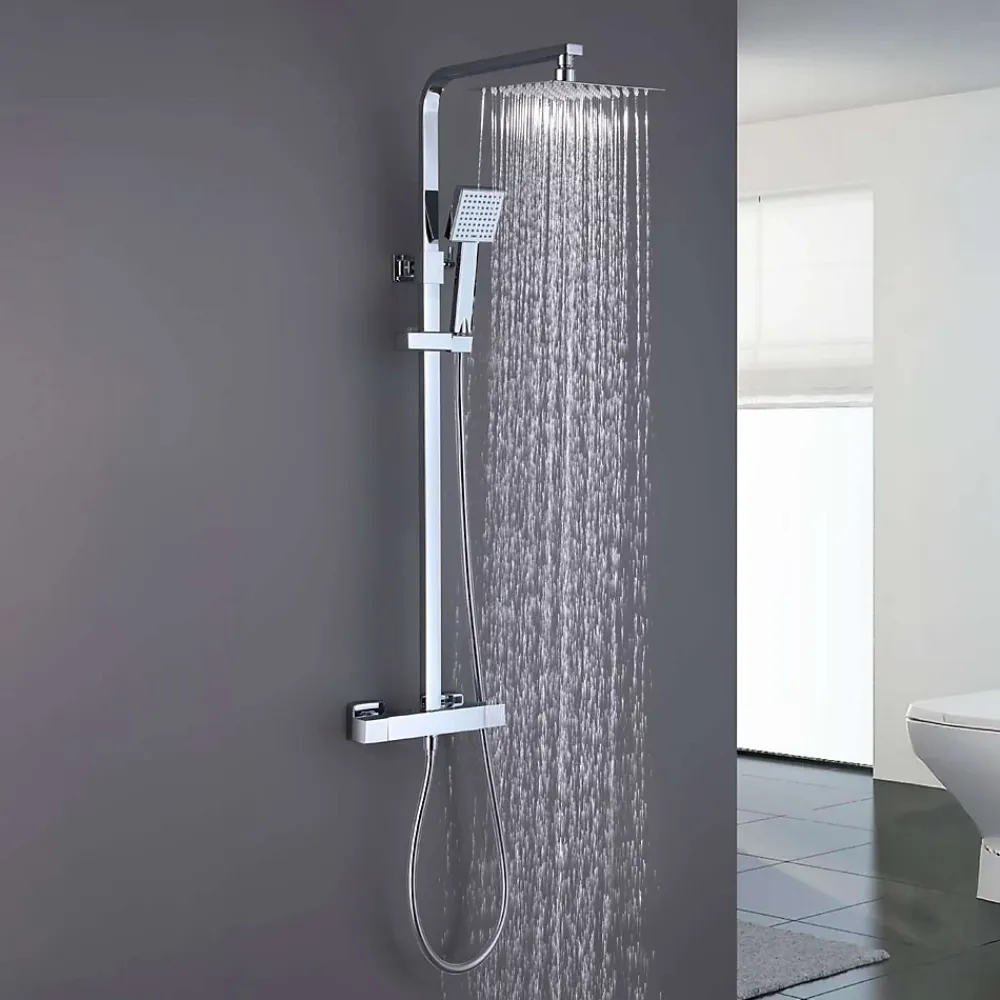 Colonne De Douche Thermostatique|Poalgi Colonne de douche thermostatique avec barre extensible SKY BATH chromé Inox S304 série PARADISE