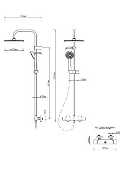 Colonne De Douche Thermostatique|GoodHome Colonne de douche thermostatique Cavally