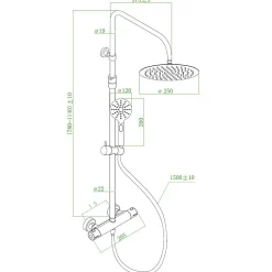 Colonne De Douche Thermostatique|Essebagno Colonne de douche thermostatique or brossé Luisa