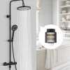 Colonne De Douche Thermostatique|Homelody Colonne De Douche Thermostatique Securite 38C Jet Pluie Hauteur Reglable 1006 A 1206 mm Structure Inox Noire