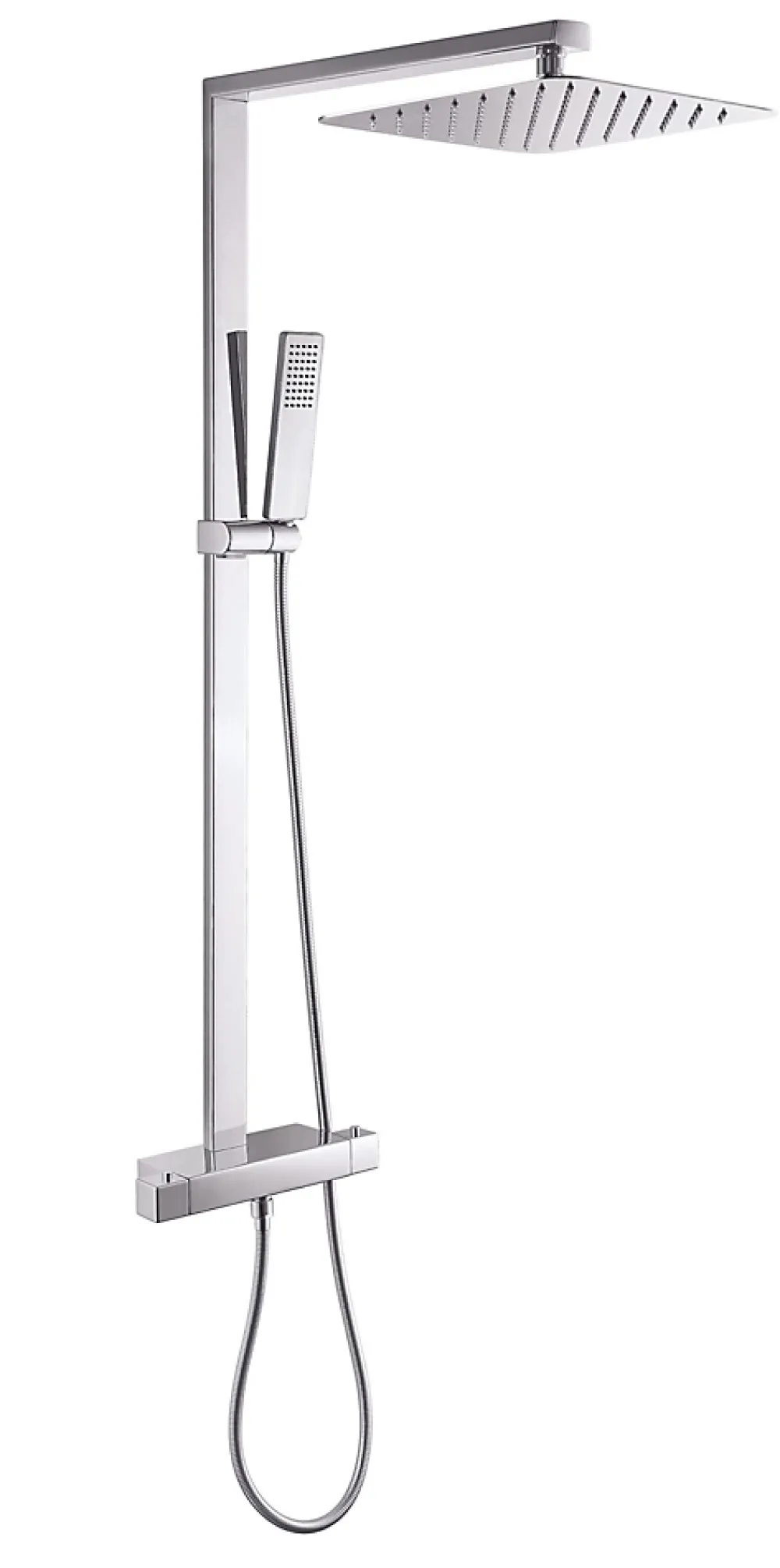 Bernstein Colonne de douche thermostatique acier inox + pommeau 20x20cm - 112,5x50cm - NT6705C 20x20cm