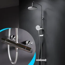 Am.Pm Europe Colonne de douche thermostatique, avec mitigeur thermostatique Système de douche avec robinet Chrome, F07XA400 X-Joy AM.PM