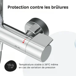 Am.Pm Europe Colonne de douche thermostatique, avec mitigeur thermostatique Système de douche avec robinet Chrome, F07XA400 X-Joy AM.PM