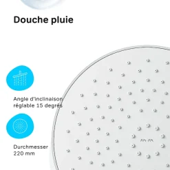 Am.Pm Europe Colonne de douche thermostatique, avec mitigeur thermostatique Système de douche avec robinet Chrome, F07XA400 X-Joy AM.PM