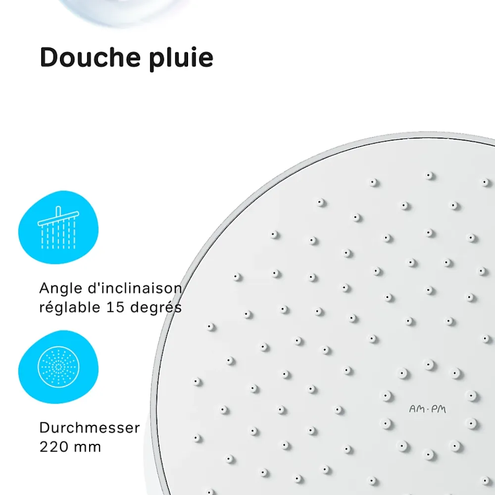 Am.Pm Europe Colonne de douche thermostatique, avec mitigeur thermostatique Système de douche avec robinet Chrome, F07XA400 X-Joy AM.PM