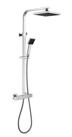 Robinet De Douche|Hudor COLONNE DE DOUCHE THERMOSTATIQUE CHROMÉE COLLECTION ENIPEE