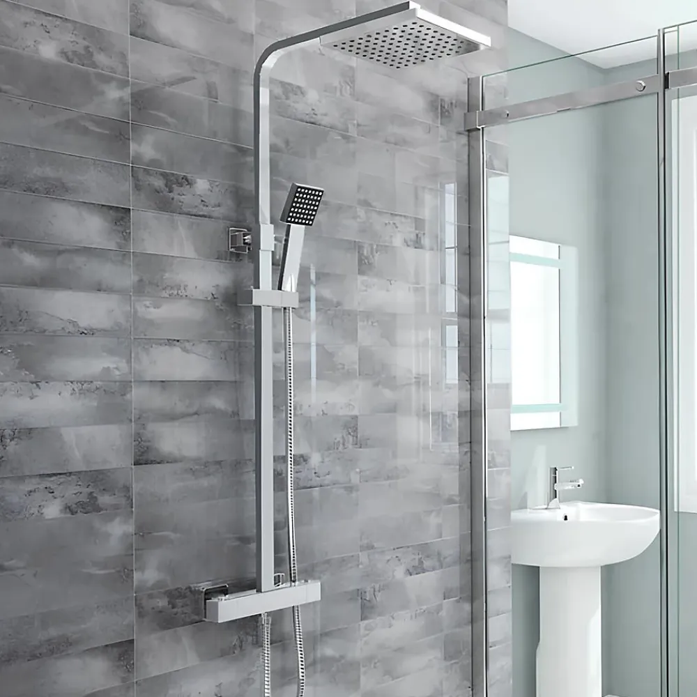 Robinet De Douche|Hudor COLONNE DE DOUCHE THERMOSTATIQUE CHROMÉE COLLECTION ENIPEE