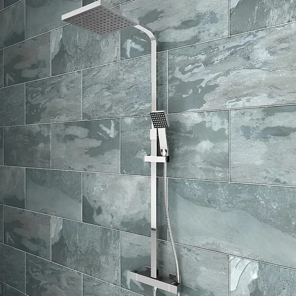 Robinet De Douche|Hudor COLONNE DE DOUCHE THERMOSTATIQUE CHROMÉE COLLECTION ENIPEE