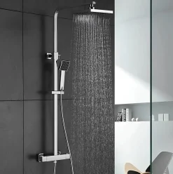 Robinet De Douche|Hudor COLONNE DE DOUCHE THERMOSTATIQUE CHROMÉE COLLECTION ENIPEE