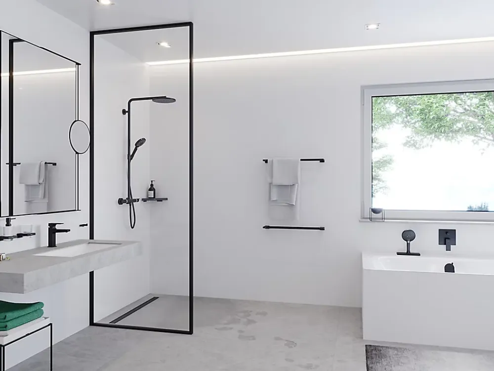Hansgrohe Colonne de douche thermostatique noir Raindance Select S