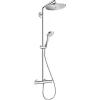 Colonne De Douche Thermostatique|Hansgrohe Colonne de douche thermostatique Croma Select S 280 EcoSmart chromé + tablette AddStoris