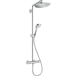 Colonne De Douche Thermostatique|Hansgrohe Colonne de douche thermostatique Croma Select S 280 EcoSmart chromé + tablette AddStoris