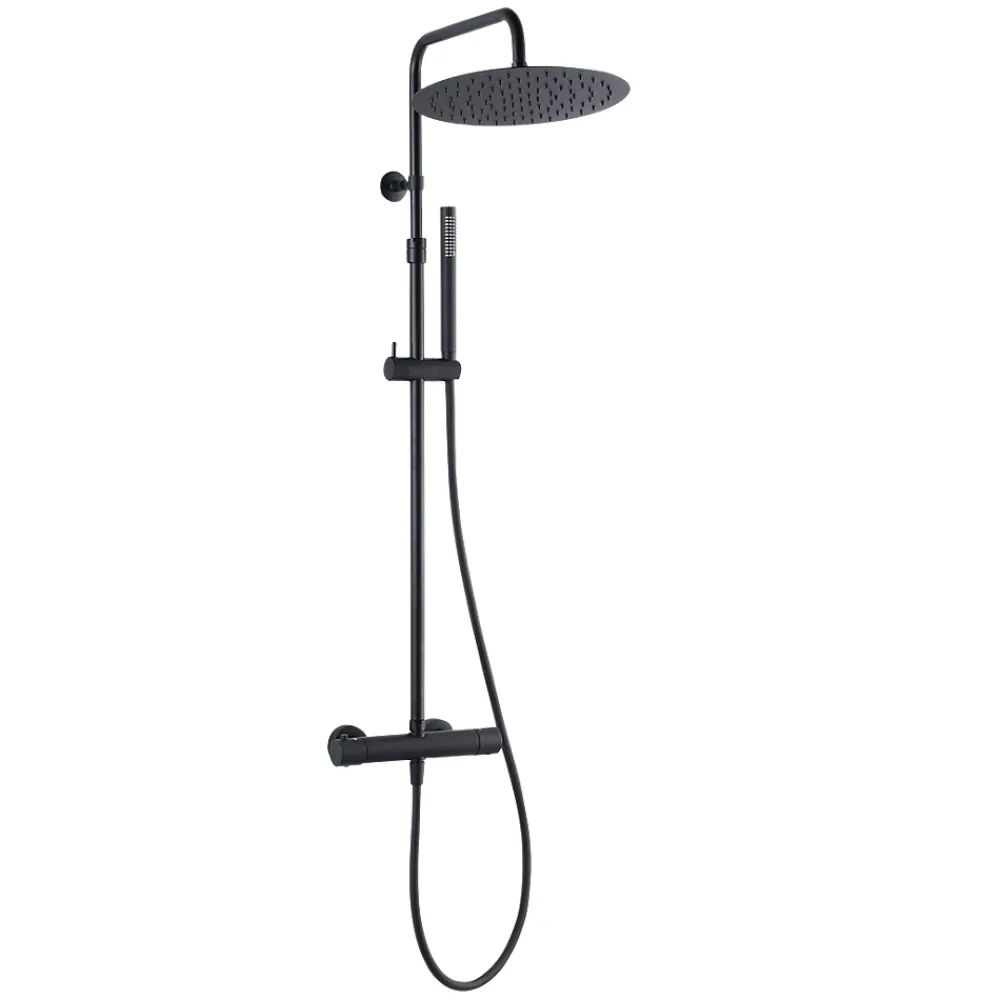 Colonne De Douche Thermostatique|Essebagno Colonne de douche thermostatique corps froid noir Delice II