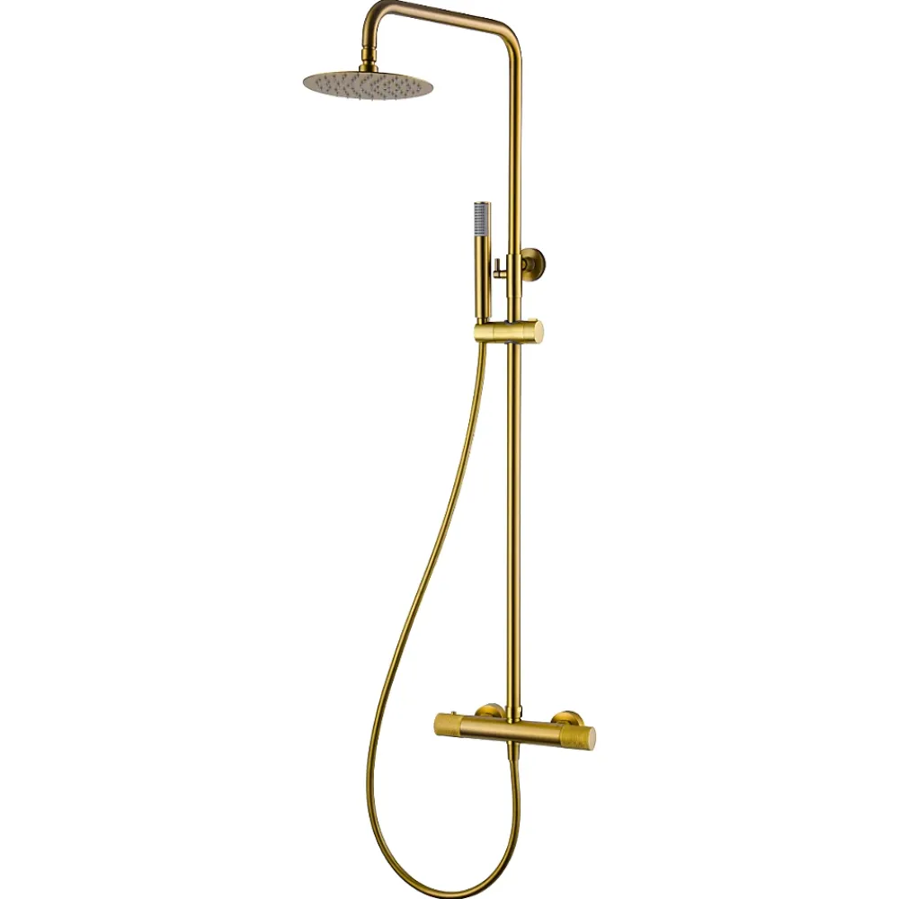 Colonne De Douche Thermostatique|Imex Colonne de Douche Thermostatique Anti-Calcaire Or Brossé MONZA BTD038/OC