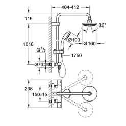 Grohe Colonne de douche thermostatique Vitalio Star System 160