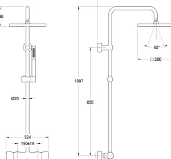 Jacob Delafon Colonne de douche thermostatique Brigitte