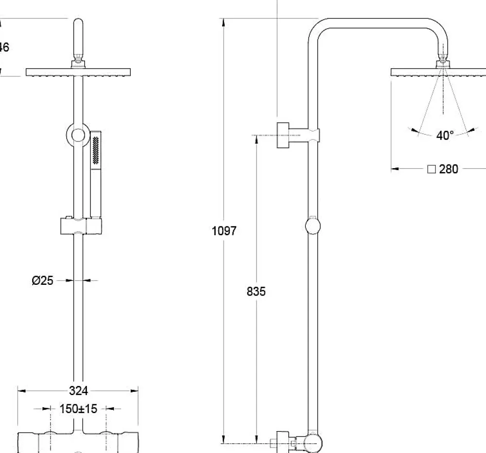 Jacob Delafon Colonne de douche thermostatique Brigitte