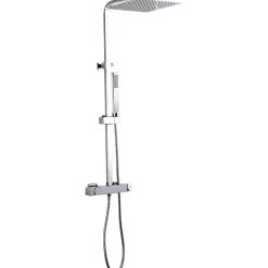 Robinet De Douche|Valaz Colonne de douche thermostatique NILA 25 cm x 25 cm