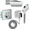 Hansgrohe Colonne de douche thermostatique ShowerSelect E Douche de tête Vernis Shape Flexible Metaflex Douchette Crometta chromé