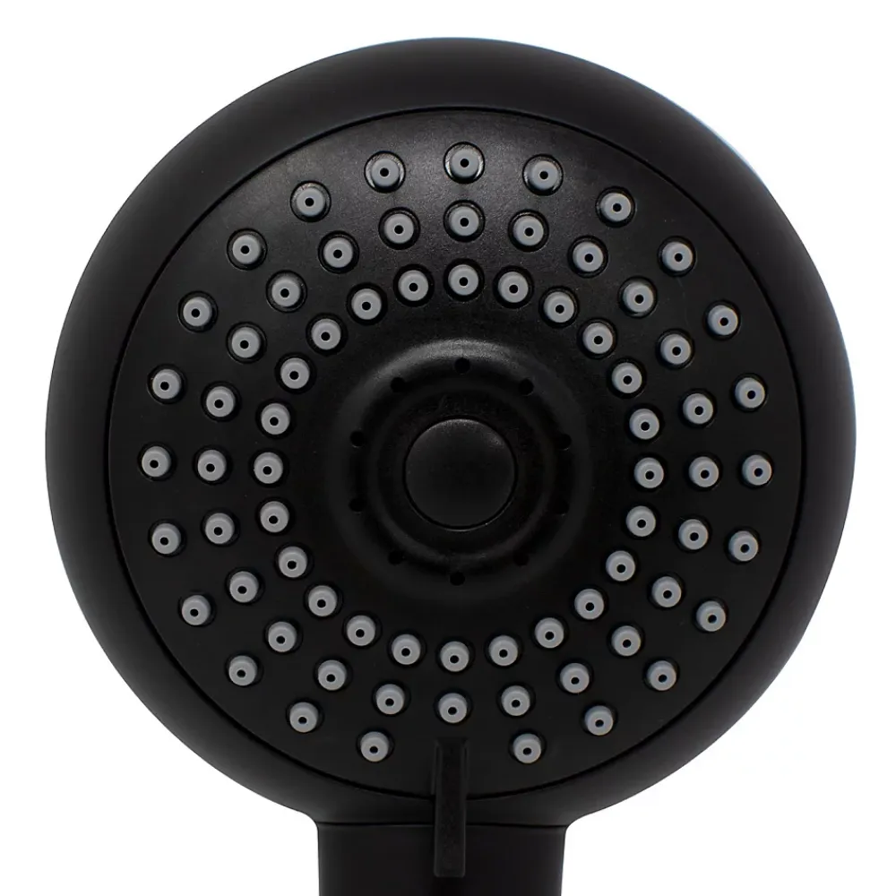 Schulte Colonne de douche thermostatique avec pommeau + douchette + flexible + barre réglable, coloris noir mat, Rain