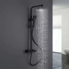 Colonne De Douche Thermostatique|Poalgi Colonne de douche thermostatique avec barre extensible SKY BATH noir mat Inox S304 série PARADISE