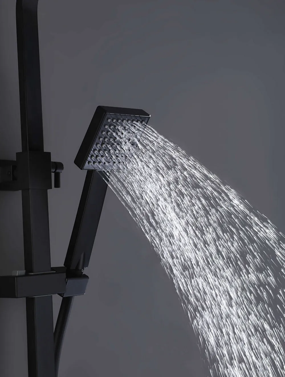 Colonne De Douche Thermostatique|Poalgi Colonne de douche thermostatique avec barre extensible SKY BATH noir mat Inox S304 série PARADISE