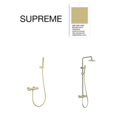 Colonne De Douche Thermostatique|Poalgi Colonne de douche thermostatique avec barre extensible SKY BATH or brossé Inox S304 série SUPREME