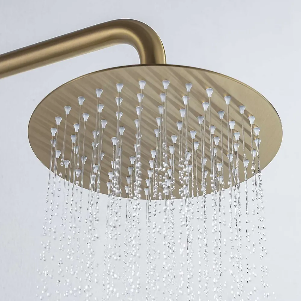 Colonne De Douche Thermostatique|Poalgi Colonne de douche thermostatique avec barre extensible SKY BATH or brossé Inox S304 série SUPREME