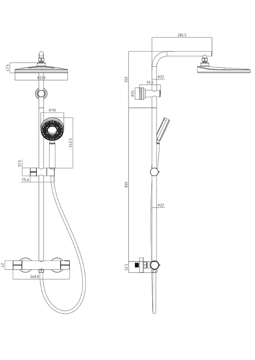 Colonne De Douche Thermostatique|Edouard Rousseau Colonne de douche thermostatique chrome, Hoop