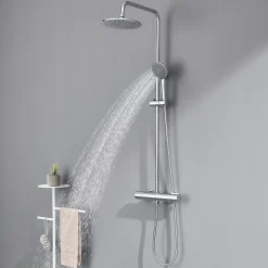 Colonne De Douche Thermostatique|Auralum Max Colonne de Douche Thermostatique 3 Fonctions, Ensemble de Douche Chrome, Douche avec Tête de Douche de 9 pouces
