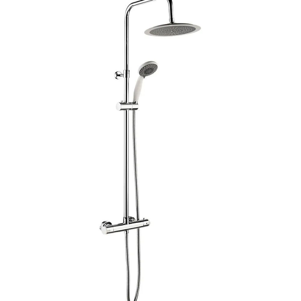 Colonne De Douche Thermostatique|Essebagno Colonne de douche thermostatique chrome et blanc Color