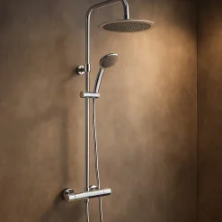 Colonne De Douche Thermostatique|Essebagno Colonne de douche thermostatique chrome et blanc Color
