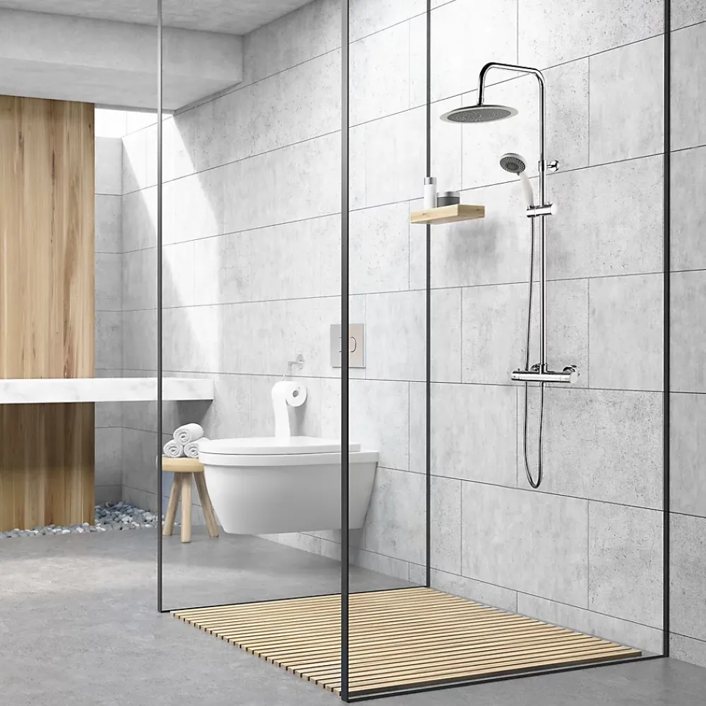 Colonne De Douche Thermostatique|Essebagno Colonne de douche thermostatique chrome et blanc Color