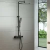 Colonne De Douche Thermostatique|Bernstein Colonne de douche thermostatique murale Noire mat 30x29x84-128cm (LxPxH) hauteur réglable - 3011 PRO