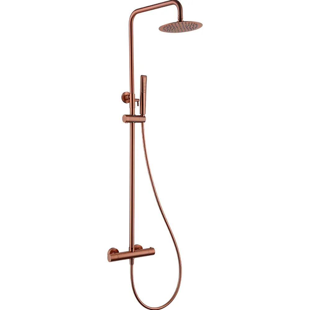 Colonne De Douche Thermostatique|Imex Colonne de Douche Thermostatique Anti-Calcaire Or Rose Cuivré NAPOLES BTN047/ORC