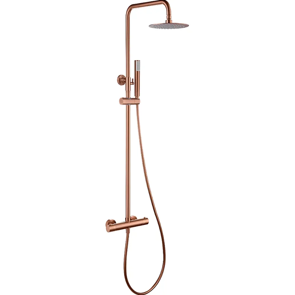 Colonne De Douche Thermostatique|Imex Colonne de Douche Thermostatique Anti-Calcaire Or Rose Cuivré GENOVA BTG053/ORC