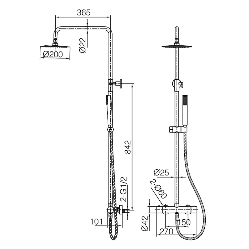 Colonne De Douche Thermostatique|Imex Colonne de Douche Thermostatique Anti-Calcaire Or Rose Cuivré GENOVA BTG053/ORC