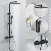 Colonne De Douche Thermostatique|Homelody Colonne de Douche Thermostatique Noir 38C Systeme de Douche en Acier Inox Hauteur Reglable 855 a 1105 mm avec Douchette