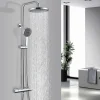 Homelody Colonne de Douche Thermostatique Ensemble de Douche Chromé Système de Douche Robinetterie en Laiton Avec douchette
