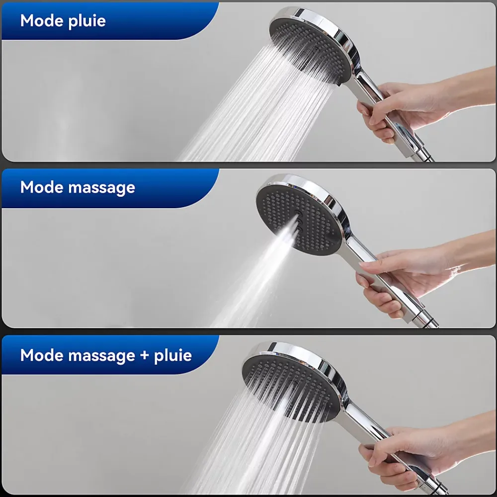 Homelody Colonne de Douche Thermostatique Ensemble de Douche Chromé Système de Douche Robinetterie en Laiton Avec douchette