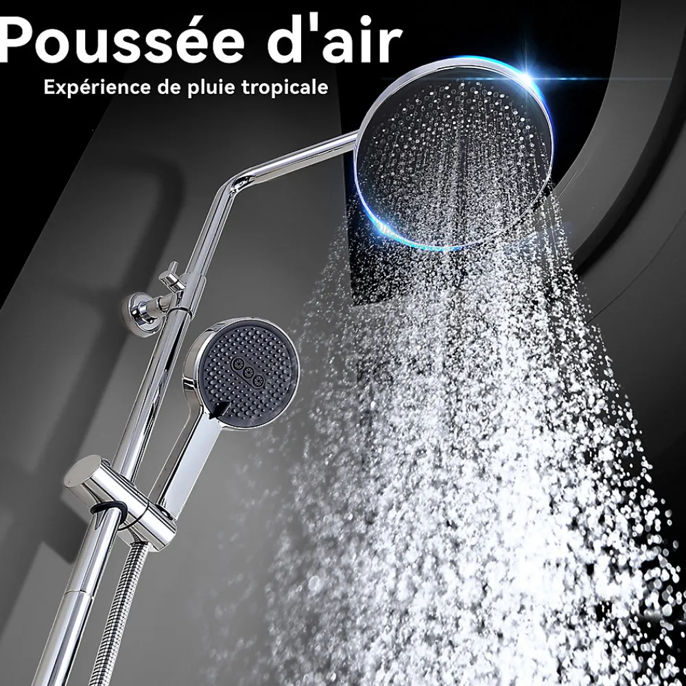 Homelody Colonne de Douche Thermostatique Ensemble de Douche Chromé Système de Douche Robinetterie en Laiton Avec douchette