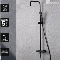 Colonne De Douche Thermostatique|Imex Colonne de Douche Thermostatique Anti-Calcaire Noir Mat ART BTAR025/NG
