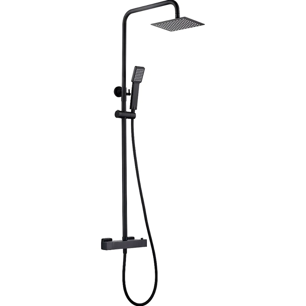 Colonne De Douche Thermostatique|Imex Colonne de Douche Thermostatique Anti-Calcaire Noir Mat ART BTAR025/NG