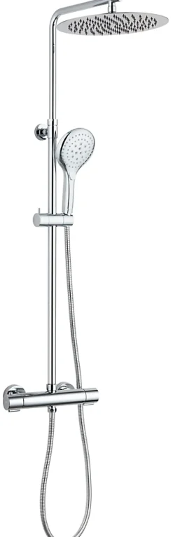 Colonne De Douche Thermostatique|Edouard Rousseau Colonne de douche thermostatique avec pommeau + douchette 3 jets + flexible + barre réglable, chrome, Akame