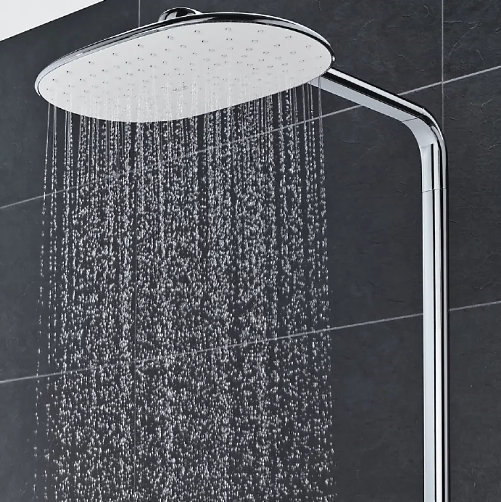 Colonne De Douche Thermostatique|Grohe Colonne de douche thermostatique Rainshower System SmartControl Mono 360 Blanc/chromé + Panier douche Start Cube